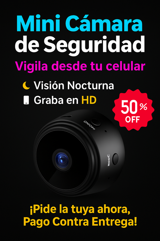 Mini Cámara de Seguridad 1080p – Vigila tu Hogar desde el Celular