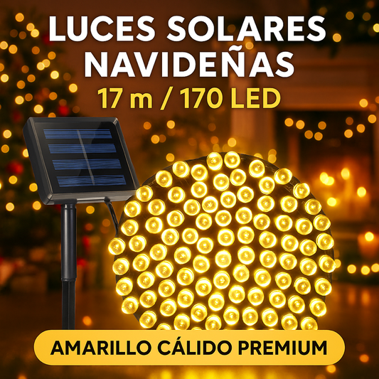 Luces solares navideñas de 17 m y 170led