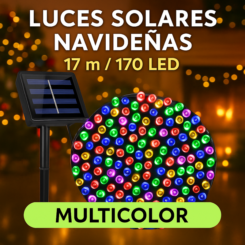 Luces solares navideñas de 17 m y 170led