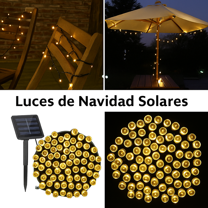 Luces solares navideñas de 17 m y 170led