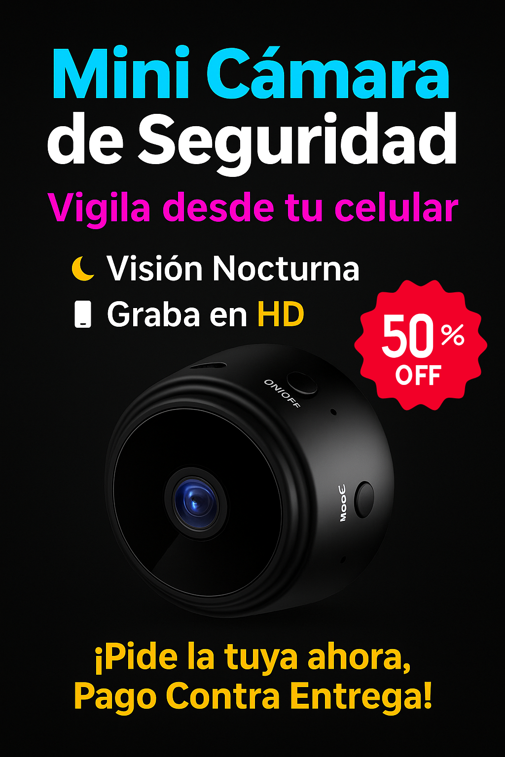 Mini Cámara de Seguridad 1080p – Vigila tu Hogar desde el Celular