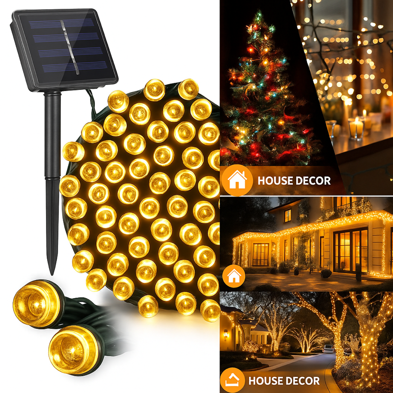Luces solares navideñas de 17 m y 170led